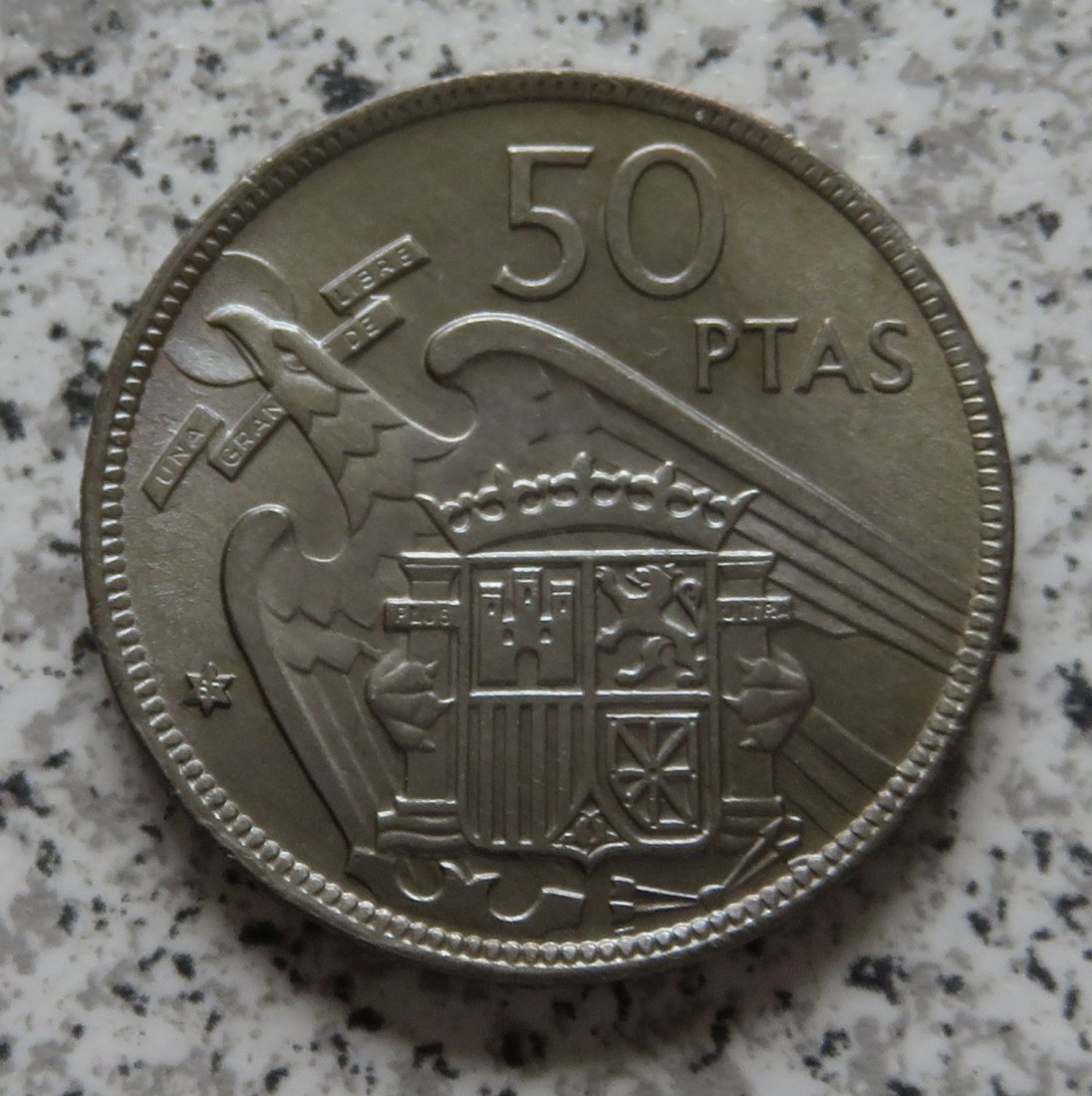  Spanien 50 Pesetas 1957, im Sternchen 67 (50 Pesetas 1967) (2)   