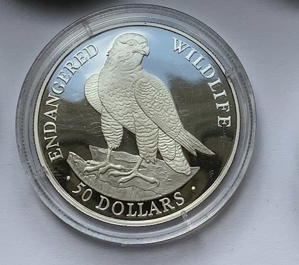  Cook Island 50 Dollars Silbermünze 1991 Serie: Endangered Wildlife   