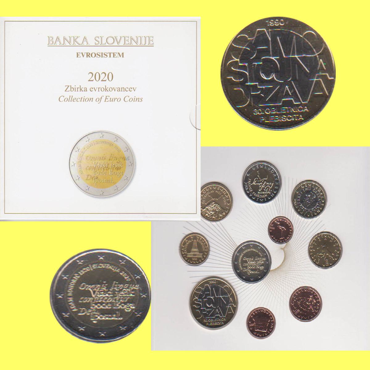  Offiz. KMS Slowenien *Unabhängigkeit* 2020 10Münzen mit 2€ und 3€ Sondermünze nur 7.000St!   