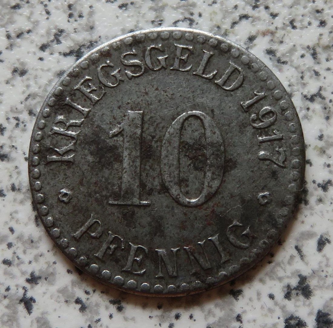  Residenzstadt Cassel 10 Pfennig 1917   