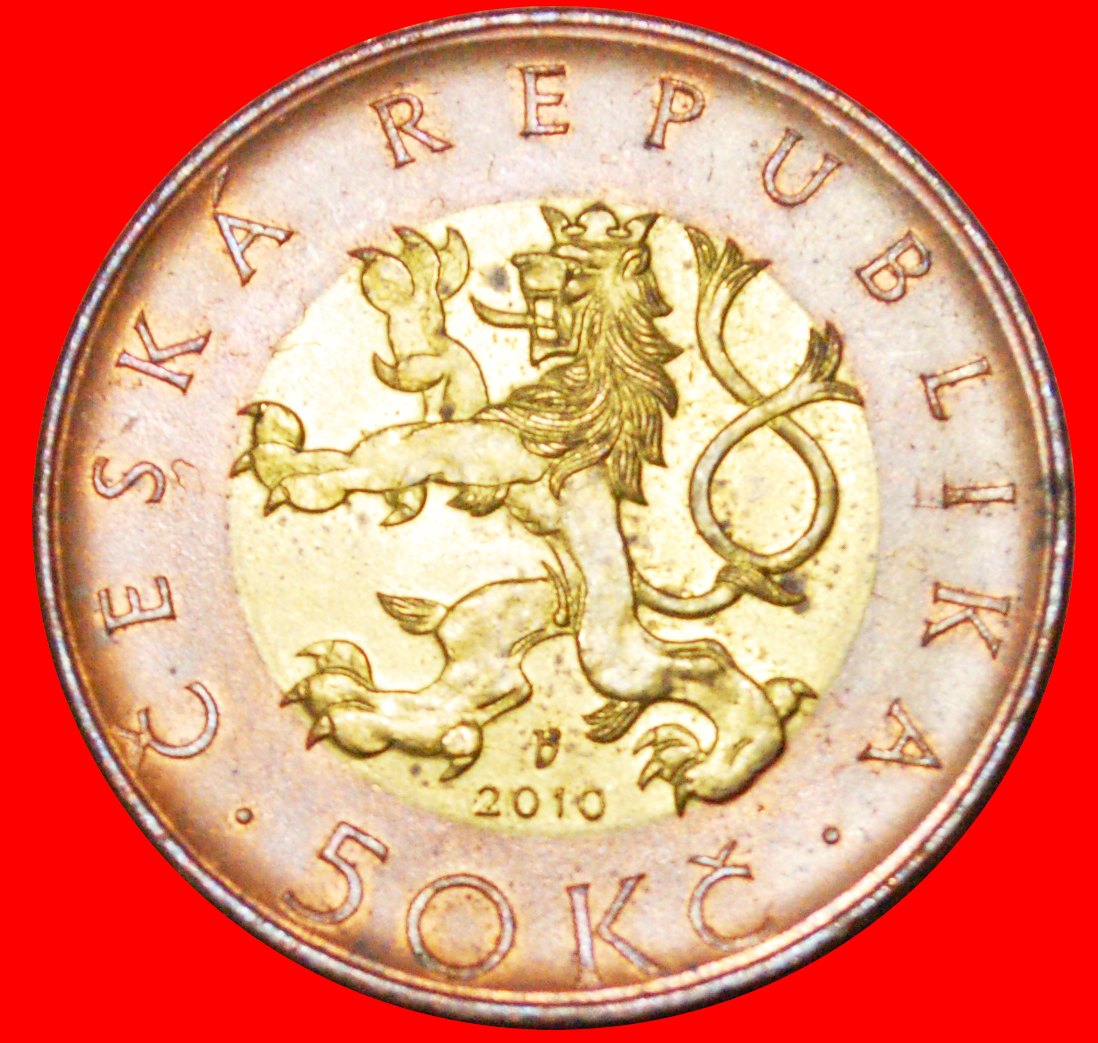  * BI-METALLIC (1993-2022): CZECH REPUBLIC ★ 50 KORUN 2010! MINT LUSTRE! LOW START ★ NO RESERVE!   