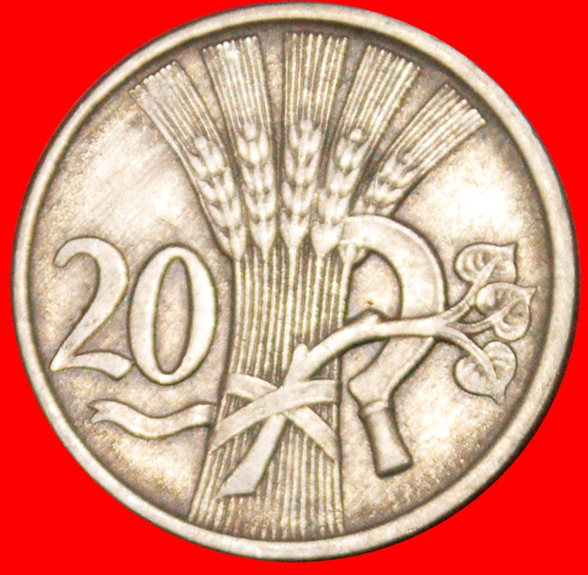  * SICKLE (1921-1938): CZECHOSLOVAKIA ★ 20 HELLER 1921 LOW START ★ NO RESERVE!   