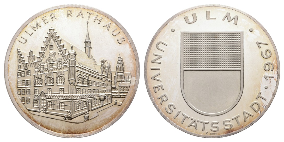  Linnartz ULM, Silbermedaille 1967,  24,47/fein, 40mm, PP   