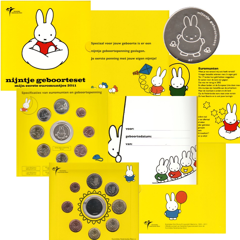  Offiz. Sonder-KMS Niederlande *Nijntje Geburtenset* 2011 nur 5.000 Stück!   