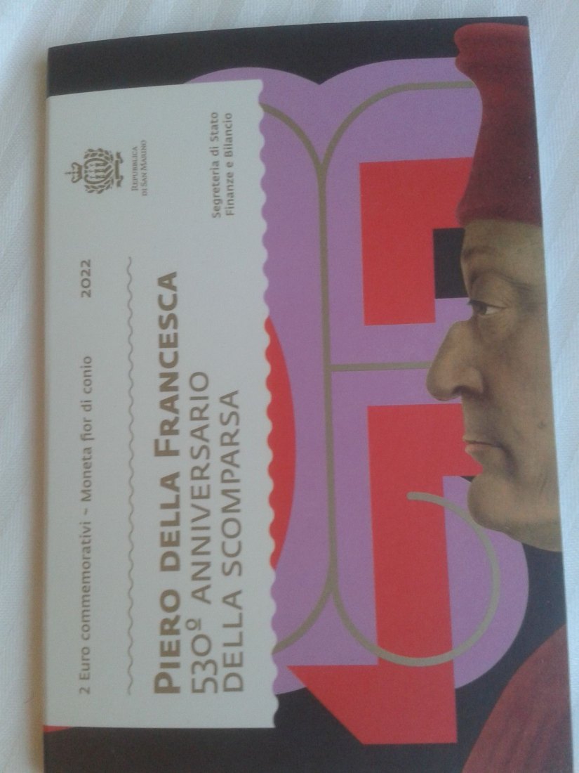  Original 2 euro 2022 San Marino Piero della Francesca im Folder-Blister   