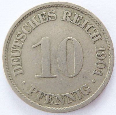  Deutsches Reich 10 Pfennig 1901 A K-N s   