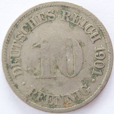  Deutsches Reich 10 Pfennig 1901 G K-N s   