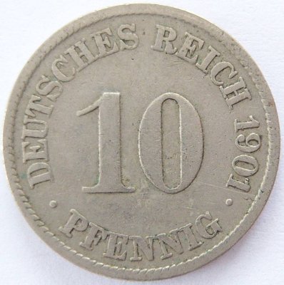  Deutsches Reich 10 Pfennig 1901 J K-N s+   