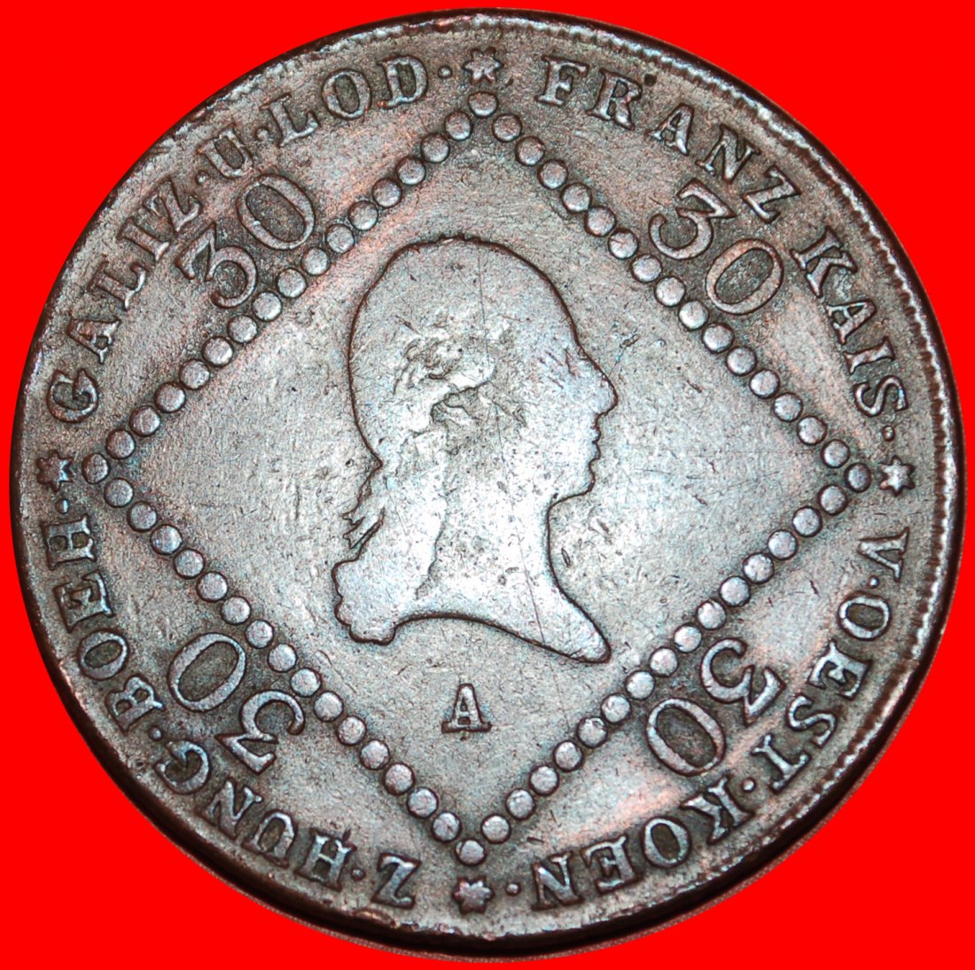  * TYPE 1807-1811: AUSTRIA ★ 30 KREUZER 1807A! FRANCIS I (1792-1835) LOW START ★ NO RESERVE!   