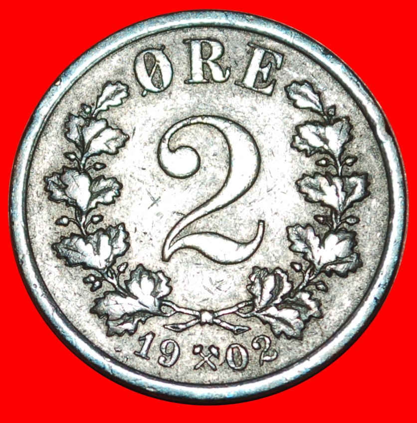  * CROWN (1876-1902): NORWAY ★ 2 ORE 1902! OSCAR II (1872-1905) LOW START ★ NO RESERVE!   