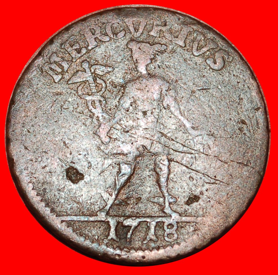 * COPPER TALER: SWEDEN ★ DALER 1718 MERCURY! UNCOMMON! CARL XII (1697-1718) LOW START ★ NO RESERVE!
