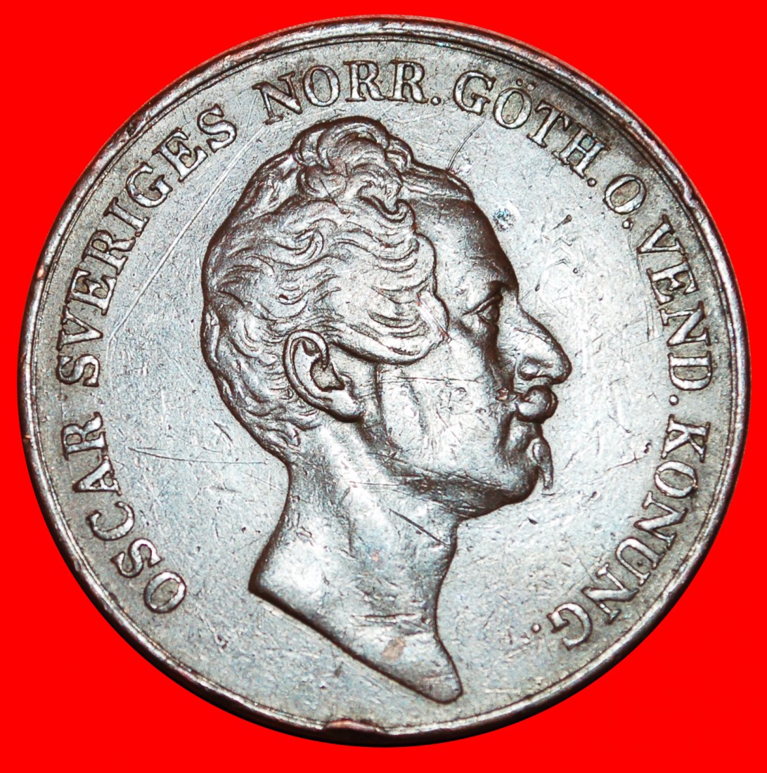  Ⰶ NORWAY: SWEDEN ★ 4 SKILLING BANCO 1850 UNCOMMON! OSCAR I (1844-1859) LOW START ★ NO RESERVE!   