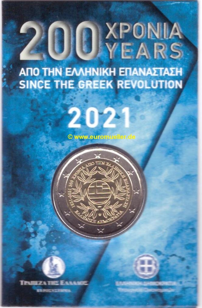 Griechenland 2 Euro Gedenkmünze 2021...bu...Revolution   