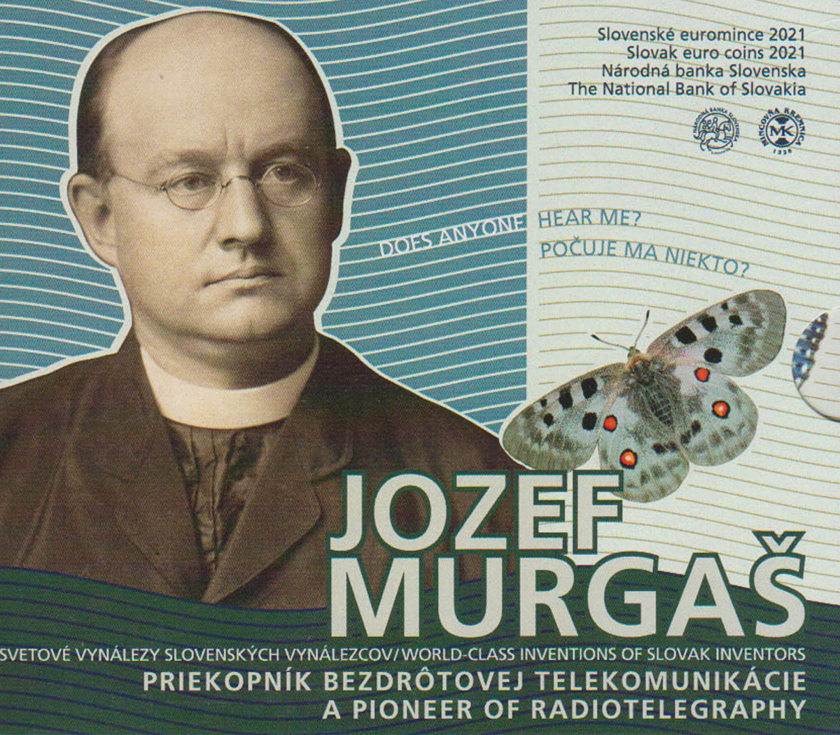  Offiz. Euro-KMS Slowakei *Josef Murgas - Pionier der Telegrafie* 2021 nur 2.000 Stück!   