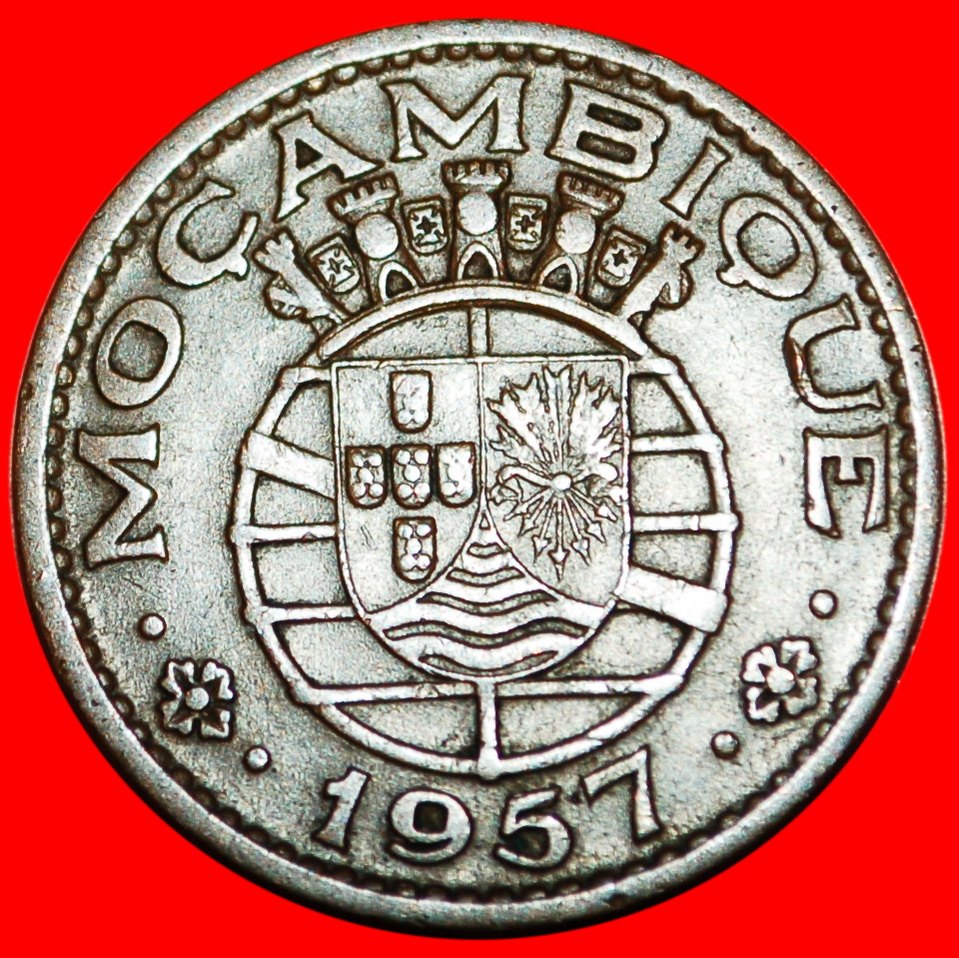  * PORTUGAL (1953-1974): MOSAMBIK ★ 1 ESCUDO 1957 ARMILLARSPHÄRE! OHNE VORBEHALT!   