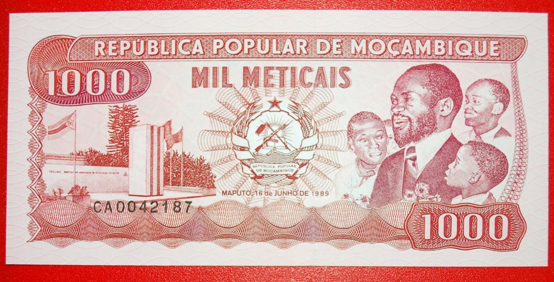 * KALASHNIKOV GUN: MOZAMBIQUE ★ 1000 METICAIS 1989 UNC CRISP!!! LOW START ★ NO RESERVE!