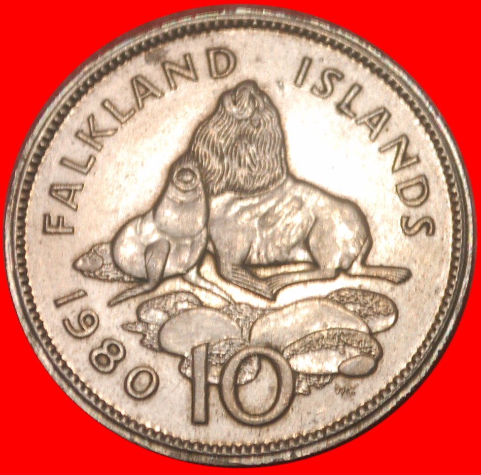  * GROSSBRITANNIEN ZUSÄTZLICHE FASE ★ FALKLANDINSELN ★ 10 PENCE 1980 TYP 1974-1992! OHNE VORBEHALT!   