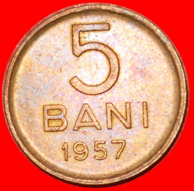  * MIT STERN (1953-1957)~SELTEN ★ RUMÄNIEN ★ 5 BANS 1957 SUPER ZUSTAND! STG! ★OHNE VORBEHALT!   