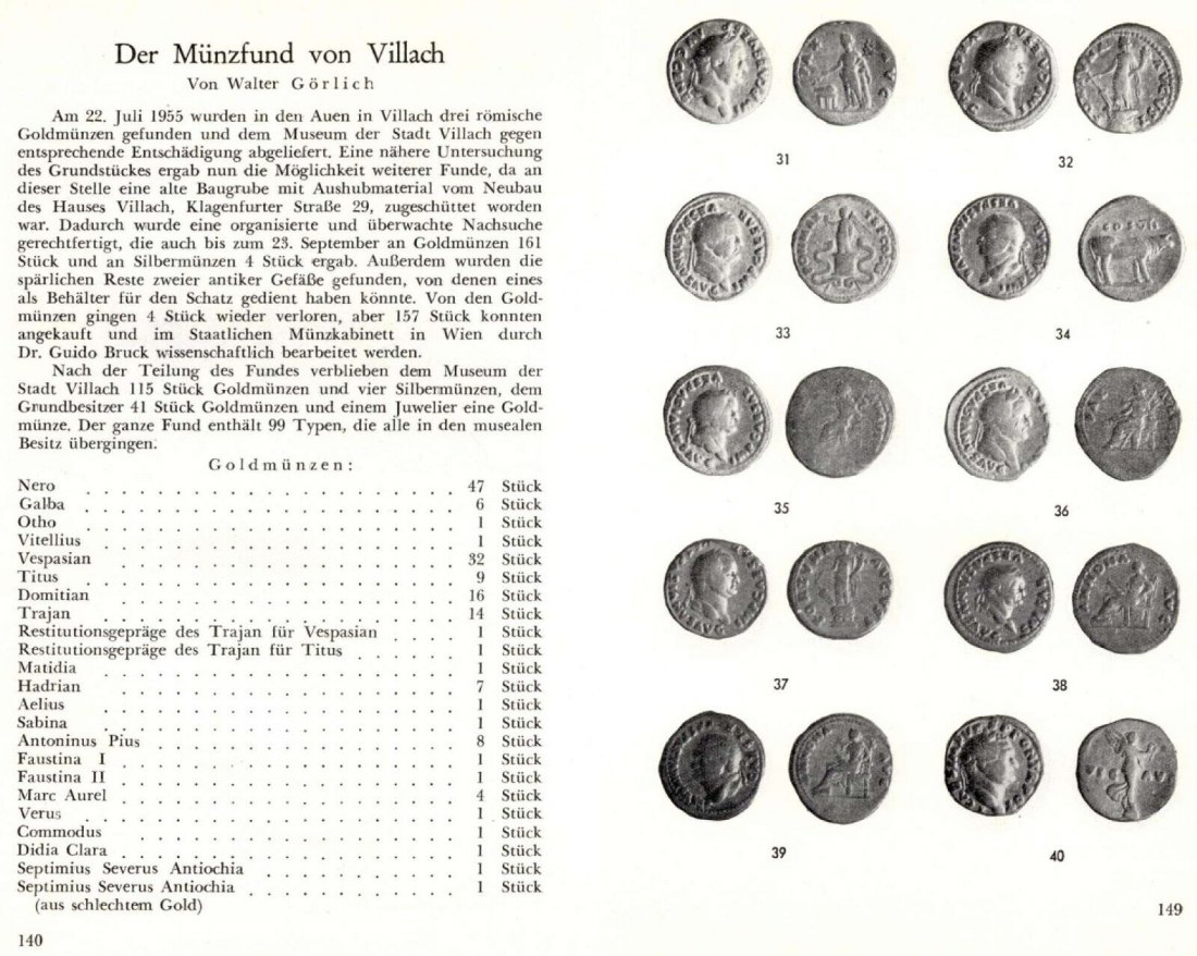  Görlich - Der Münzfund von Villach 1955 (Römische Aurei)   