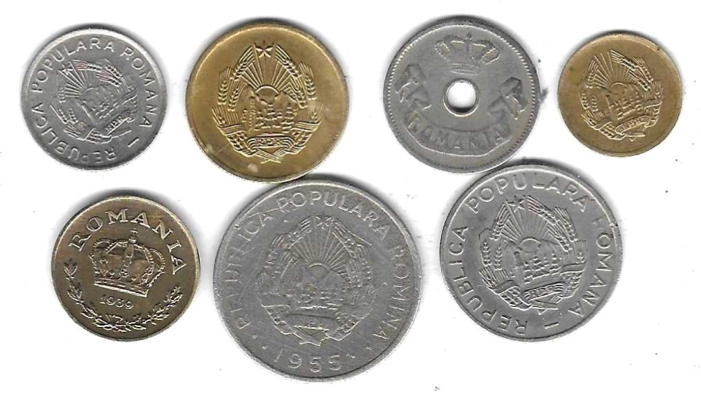  Rumänien älteres Lot 7 Münzen, SS - Stempelglanz, Einzelaufstellung und Scan siehe unten   
