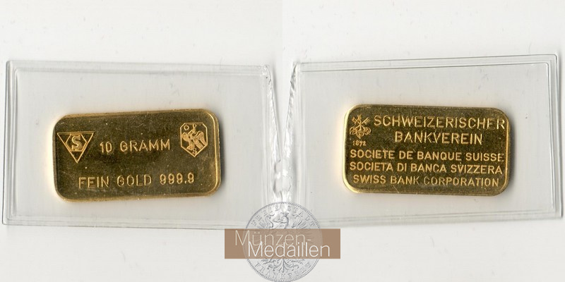 Schweizerischer Bankenverein MM-Frankfurt Feingold: 10g Goldbarren 10g  