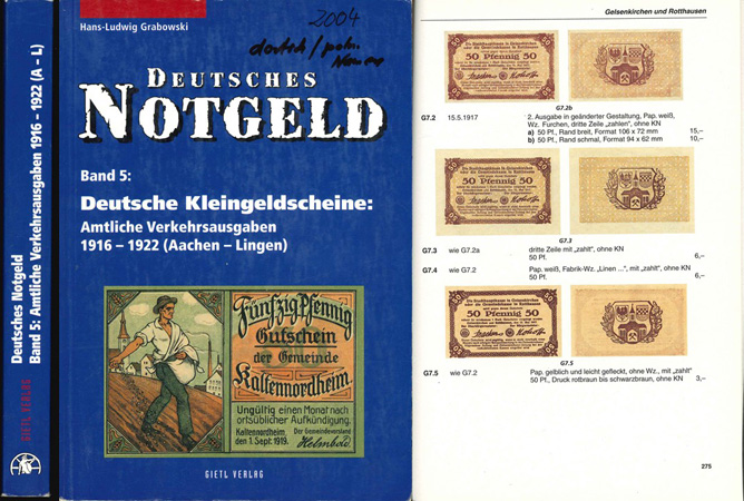  Grabowski, H.-J.; Deutsches Notgeld; Band 5: Deutsche Kleingeldscheine; Regenstauf 2004   