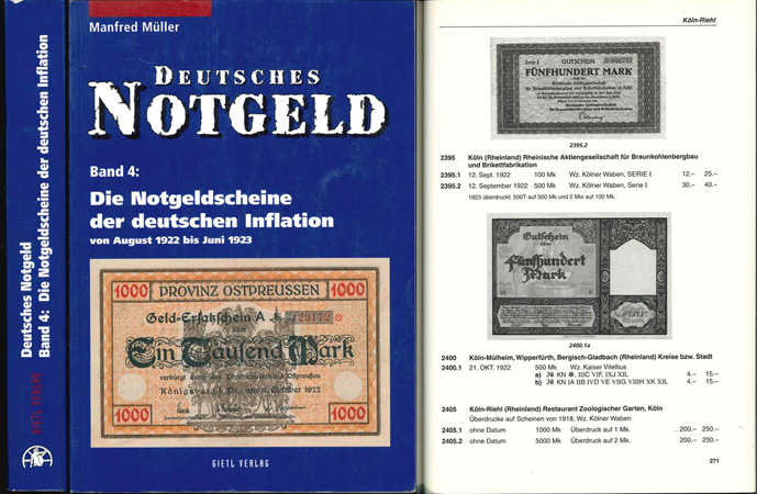  Müller, M.; Deutsches Notgeold; Band 4: Die Notgeldscheine der duetschen Inflation   