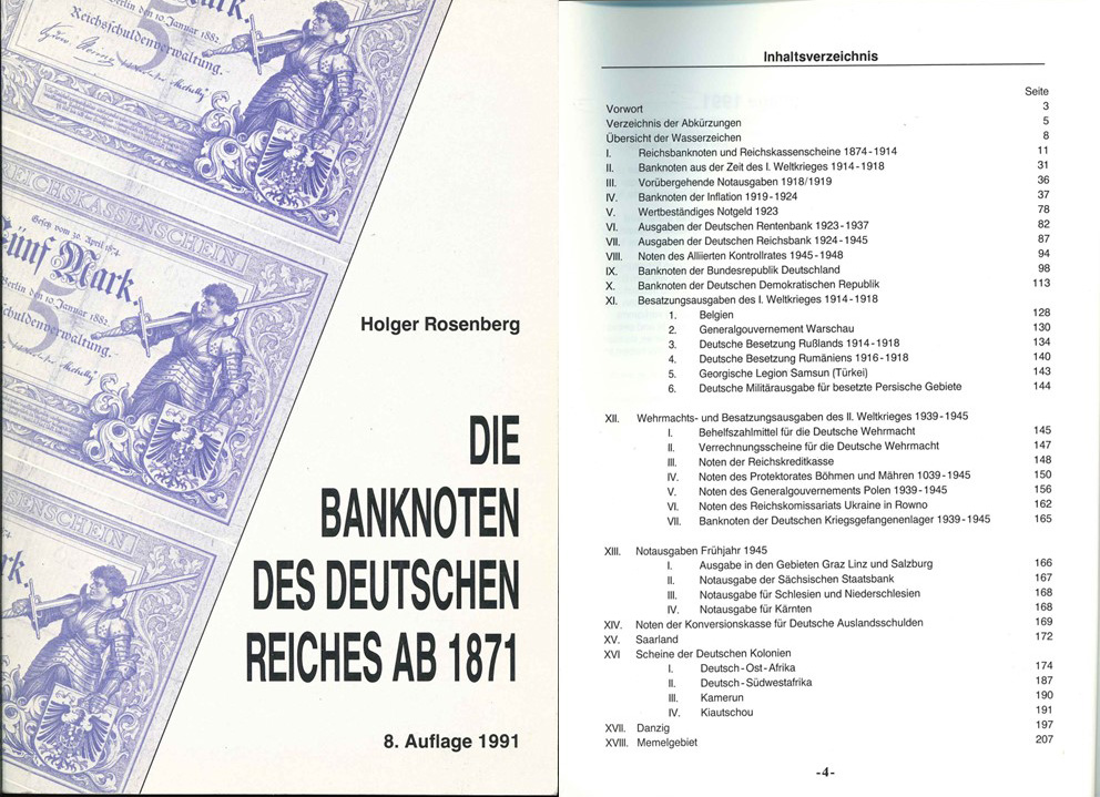  Rosenberg, H.; Die Banknoten des deutschen Reiches ab 1871; 8. Auflage 1991   