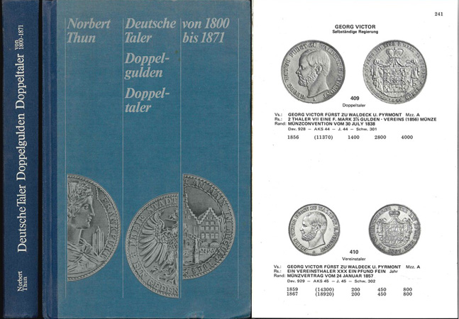  Thrun, N.; Deutsche Taler, Doppelgulden, Doppeltaler von 1800-1871; FMM 1979; 3.ergänzte Auflage   