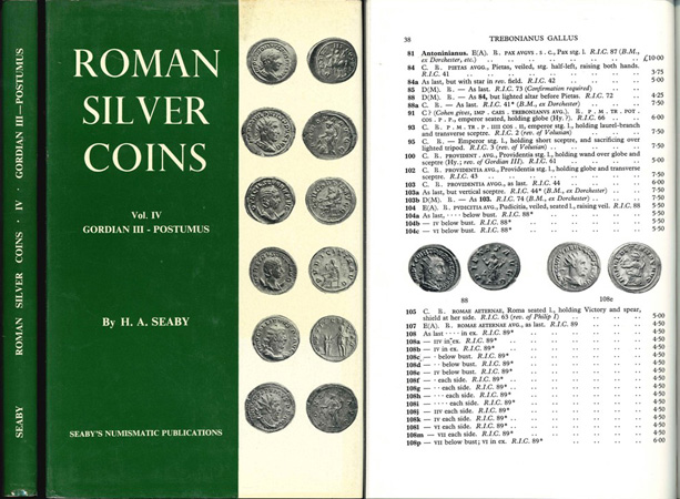  H.A.Seaby; Roman Silver Coins; Vol. IV; Cordian III to Postimus; London 1971   