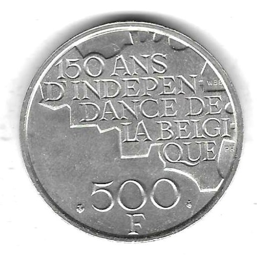  Belgien 500 Francs 1980, Belgique, Silber 25 gr. 0,510, Stempelglanz, siehe Scan unten   