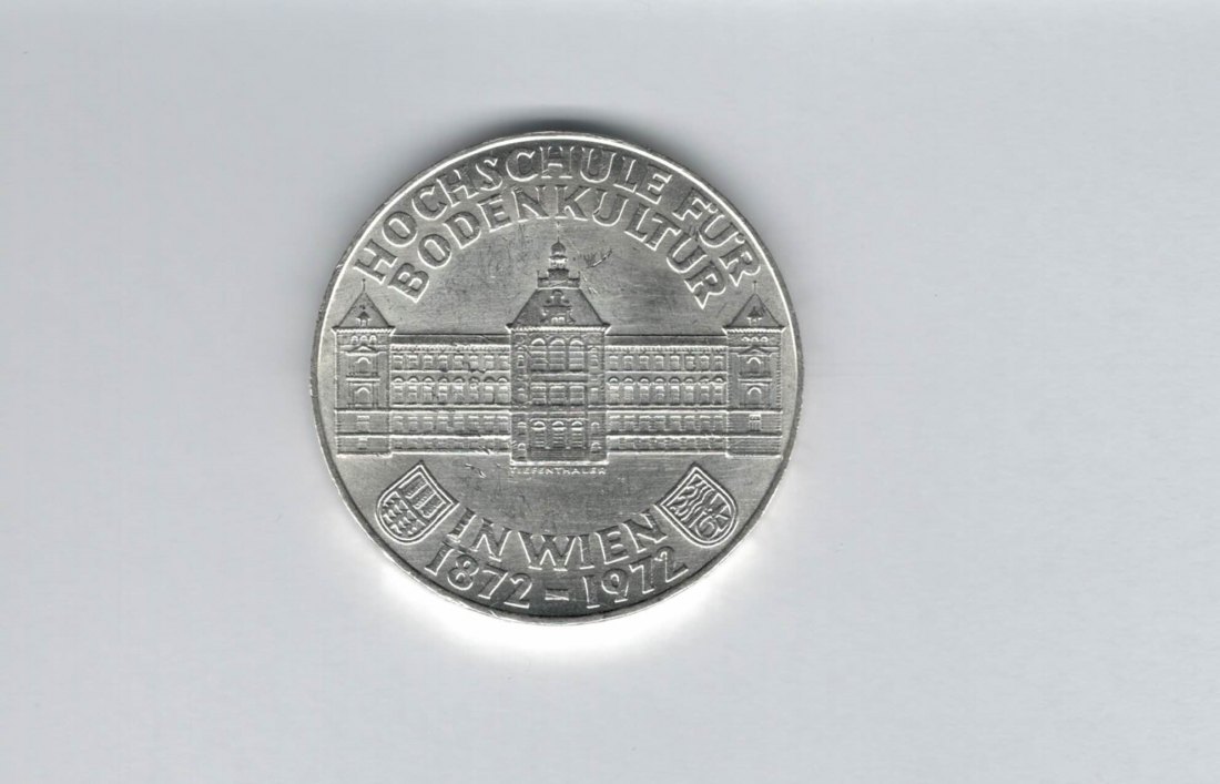  50 Schilling 1972 100 J. Hochschule für Bodenkultur 18g fein Österreich Spittalgold9800 Ag (4584/13)   