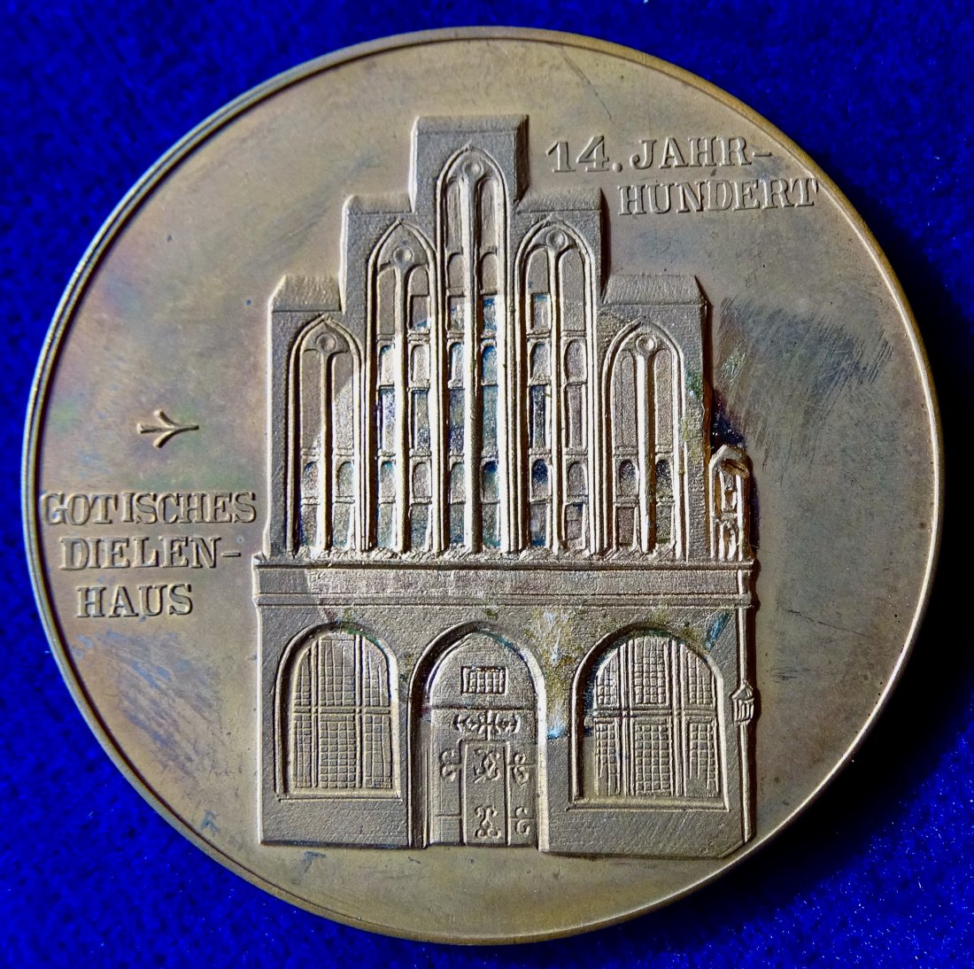  Stralsund Kogge der Hanse und gotisches Dielenhaus. Numisnautikmedaille 1987 von Helmut König.   