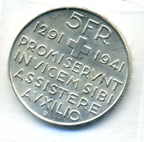  5 Franken 1941 Rütlischwur vorzüglich/stempelglanz   