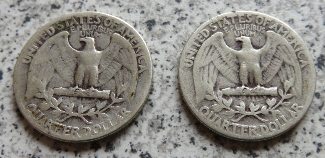  USA Washington Quarter Dollar 1945 und 1946   