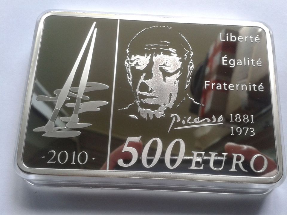  Original 500 euro 2010 PP Frankreich Pablo Picasso 1 kg Silber kilo Silber   
