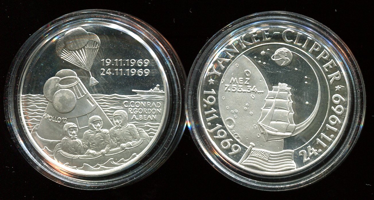 Apollo XII 2 Silbermedaillien in 999,9 Ag je 15 g PP