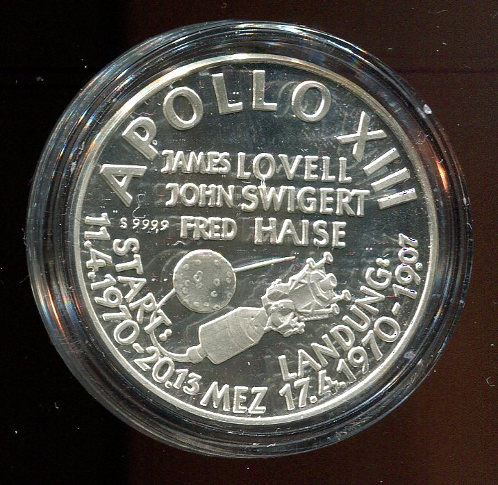  Apollo XIII Silbermedaillie in 999,9 Ag 15 g PP   
