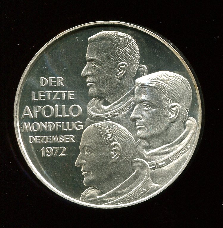 Der letzte Apollo Mondflug Silbermedaillie 1000 Ag 25 g PP