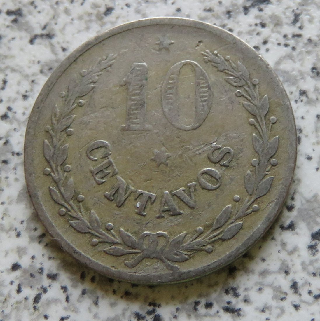 Kolumbien Lazarettmünze 10 Centavos 1921, selten   