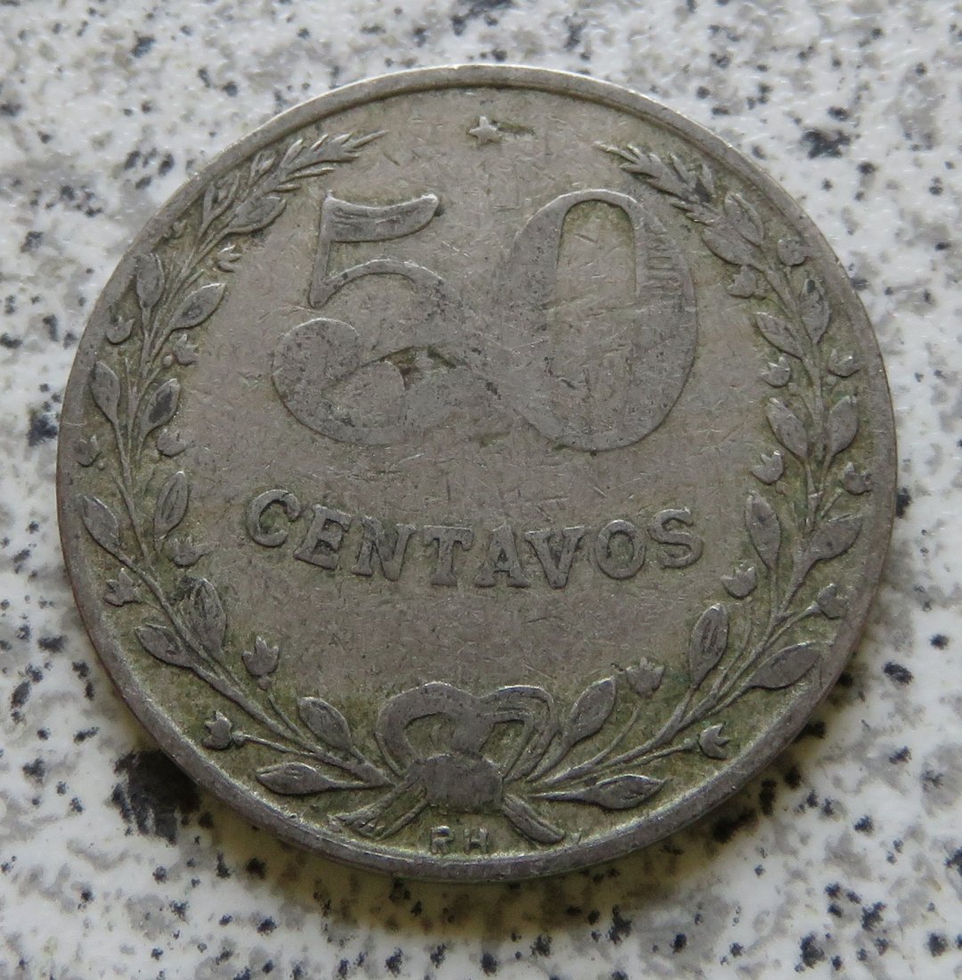  Kolumbien Lazarettmünze 50 Centavos 1921, selten   