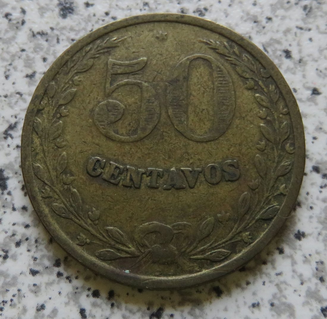  Kolumbien Lazarettmünze 50 Centavos 1928, selten   