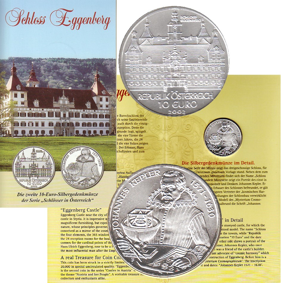  Offiz. 10 Euro Silbermünze Österreich *Schloss Eggenberg* 2002 *hgh* max 20.000St!   