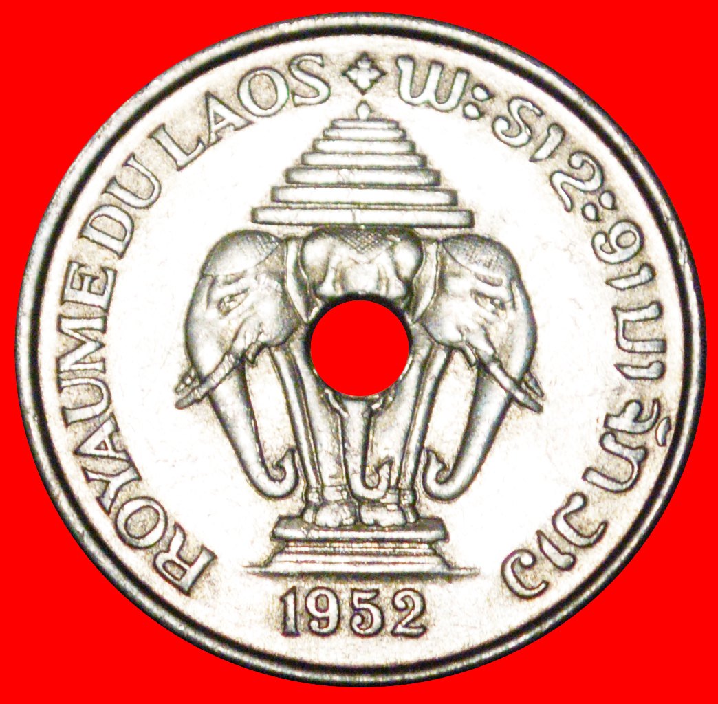  * FRANCE: LAOS ★ 20 CENTS 1952 ELEPHANTS of LAO! LOW START! ★ NO RESERVE!   