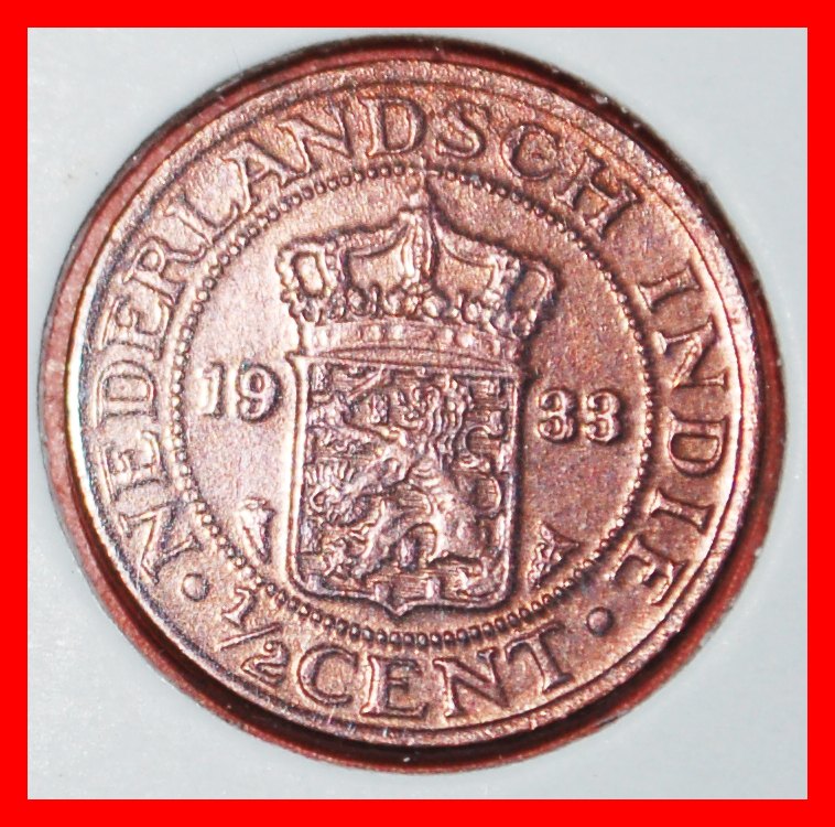  * TYPE 1914-1945: NETHERLANDS EAST INDIES ★ 1/2 CENT 1933 GRAPE RARE! LOW START! ★ NO RESERVE!   