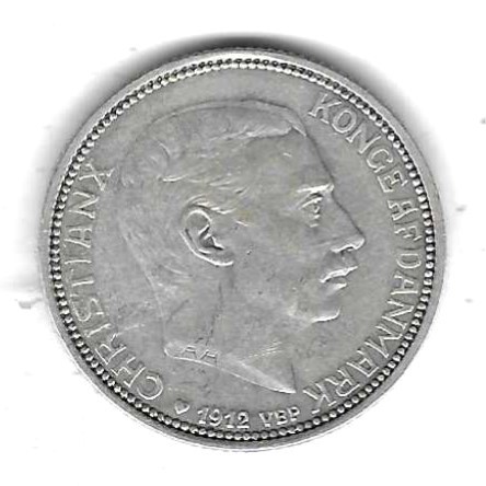  Dänemark 2 Kronen 1912, Silber 15 gr. 0,800, sehr selten, fast Stempelglanz, siehe Scan unten   