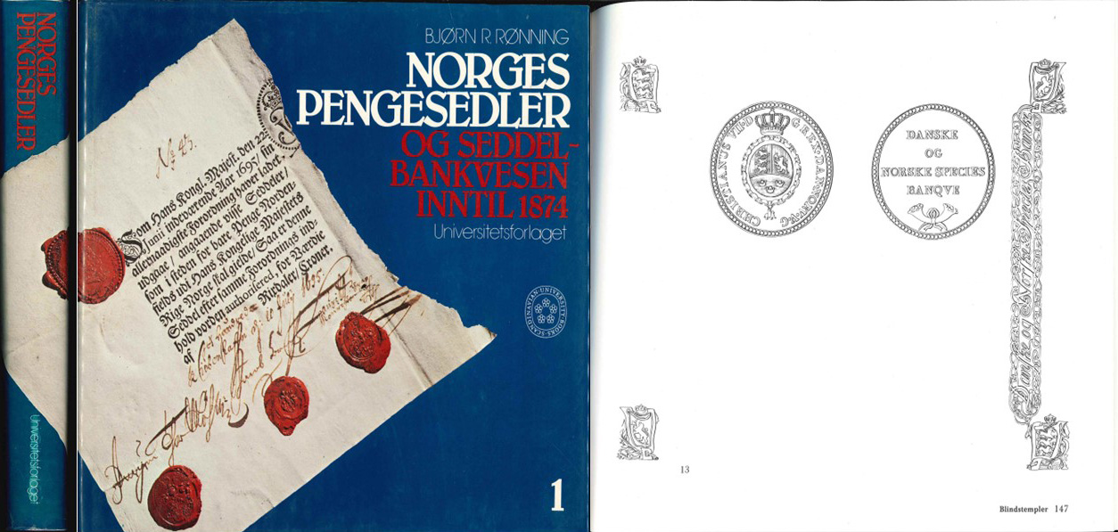  B.R. Ronning; Norges pengesedler og seddelbankvesen inntil 1874; 1980   