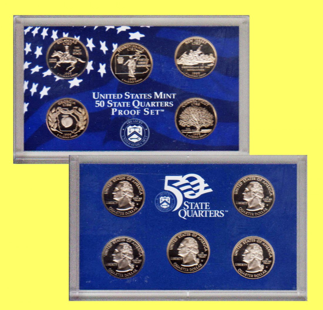  USA United States Mint 50 State Quarters Proof Set 1999   