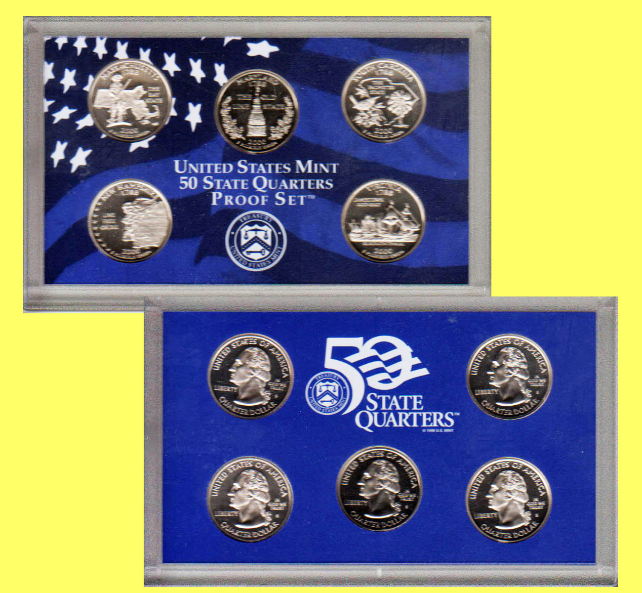  USA United States Mint 50 State Quarters Proof Set 2000   