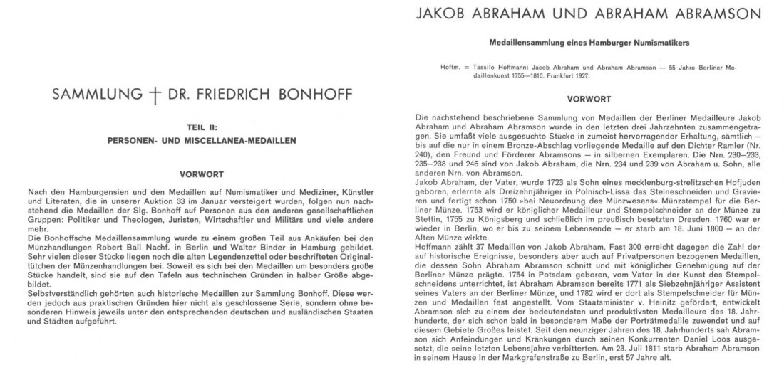  Tietjen (Hamburg) Auktion 34 (1980) Slg. BONHOFF -Medaillen Teil II. / Hamburg - Lübeck - Schleswig   
